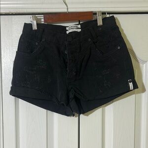 One Teaspoon Black Panther Hawks Jean Shorts